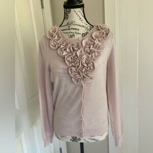 Jcrew wool ruffle cardigan